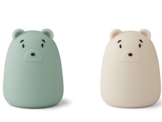 Liewood Mr bear peppermint/sandy natlampe Callie (2-pack)